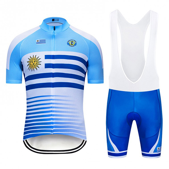 2019 Maillot Uruguay Tirantes Mangas Cortas Azul Blanco